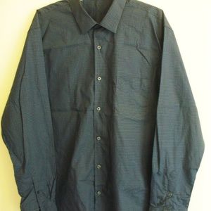 Tasso Elba Navy Blue Cotton shirt XXL (#EV486)